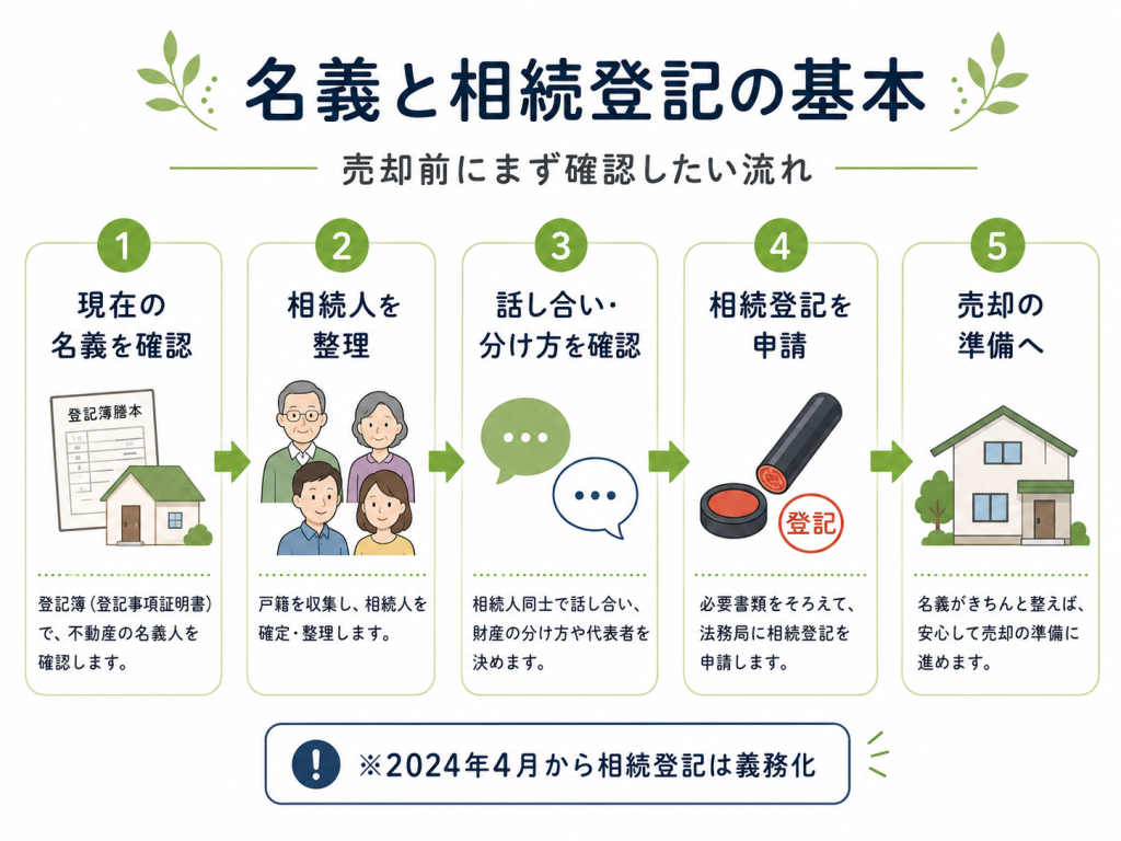 相続した実家を売る前に確認したい名義と相続登記の基本的な流れ